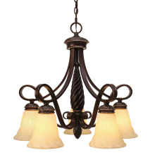 Golden 8106-D5 CDB - Wry Lighting Torbellino 5-light Chandelier in Cordoban Bronze